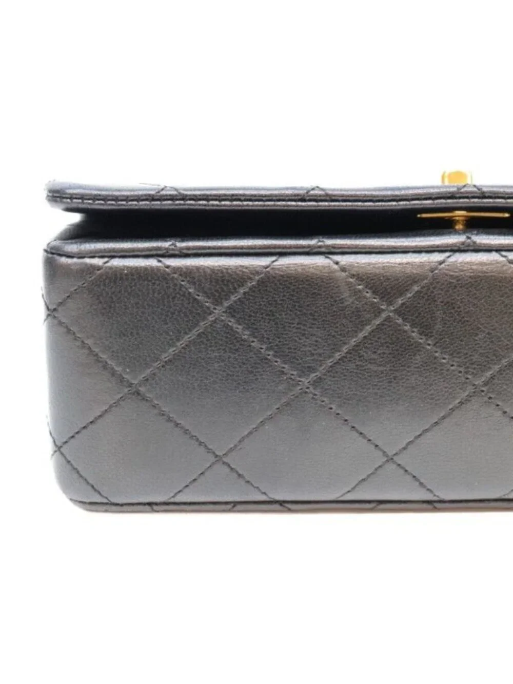 Chanel Black Gold Turnlock Full Flap Mini Quilted 19